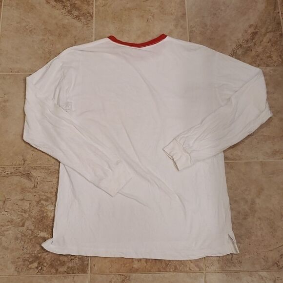 Victoria's Secret Pink red and white holiday themed Pink Nation long sleeve top - Picture 6 of 7